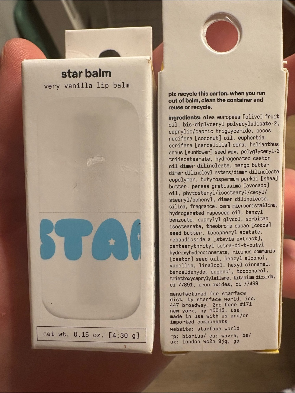 TWO Starface Balm Very Vanilla Lip Balm